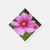 Rosa Kosmos Blume Wildblume Serviette (Ecke)