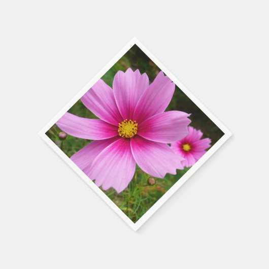 Rosa Kosmos Blume Wildblume Serviette (Ecke)