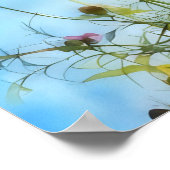 Rosa Kosmos-Blumen Florale Kunst Poster (Ecke)