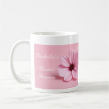 Rosa Kosmos-Blumen-Hochzeitsbrause-Party-Tasse