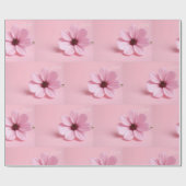 Rosa Kosmos Blumen Hochzeitsdusche Script Design Geschenkpapier (Flach)