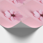 Rosa Kosmos Blumen Hochzeitsdusche Script Design Geschenkpapier (Ecke)