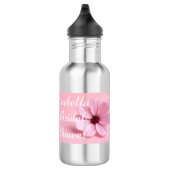 Rosa Kosmos-Blumen-Script-Junggesellinnen-Abschied Edelstahlflasche (Rechts)