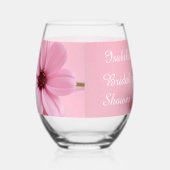 Rosa Kosmos-Blumen-Script-Junggesellinnen-Abschied Weinglas Ohne Stiel (Rechts)