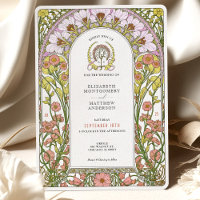 Rosa Kosmos & Gelbe Wildblumen Jugendstil