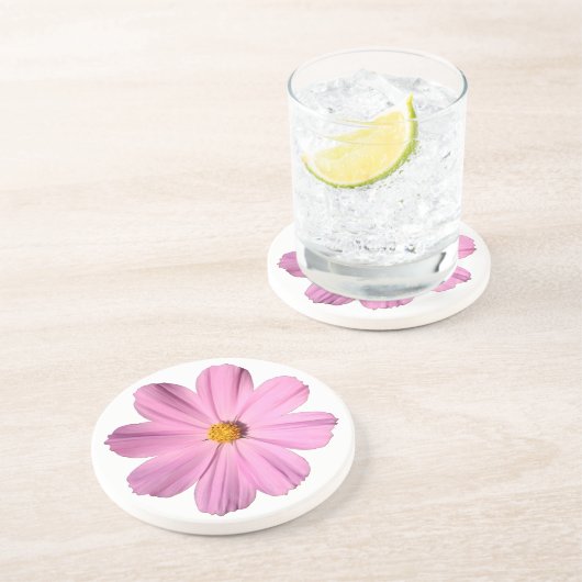 Rosa Kosmos Getränkeuntersetzer (Seite)