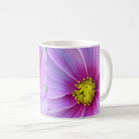 Rosa Kosmos Kaffeetasse (VorderseiteRechts)