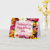 rosa Kosmos - Karte (Gelbe Blume)