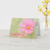 Rosa Kosmos Leere Gedanken an Ihre Karte (Gelbe Blume)