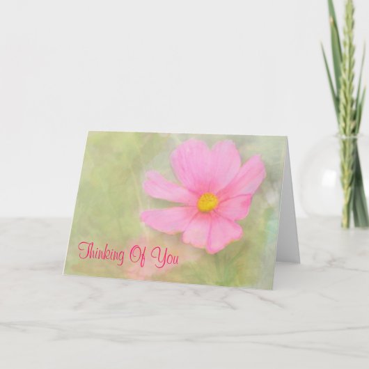 Rosa Kosmos Leere Gedanken an Ihre Karte (Vorderseite)