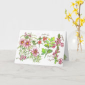 Rosa Kosmos Snapdragon Karte (Gelbe Blume)