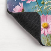 Rosa Kosmos Wasserfarbe Mousepad (Ecke)