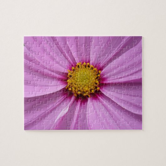 Rosa Kosmos-Wildblumen-Blüten Puzzle (Horizontal)
