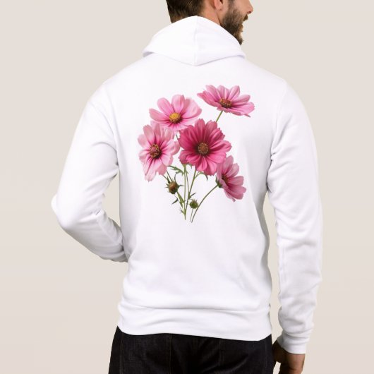 Rosa Kosmosblumen-23456 Hoodie (Rückseite)
