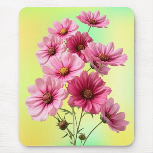 Rosa Kosmosblumen-23456 Mousepad (Vorne)