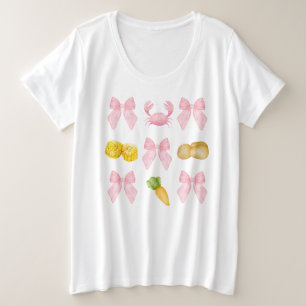 Rosa Krabbe Party Große Größe T-Shirt