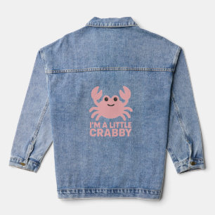 Rosa Krabbe – Süß „Ich bin ein bisschen krabblig“ Jeansjacke