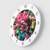 Rosa Krabbenapfel-Blume Große Wanduhr (Winkel)