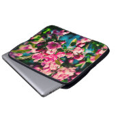 Rosa Krabbenapfel-Blume Laptopschutzhülle (Vorne Knopf)