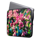 Rosa Krabbenapfel-Blume Laptopschutzhülle (Vorderseite Links)
