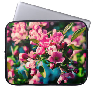 Rosa Krabbenapfel-Blume Laptopschutzhülle
