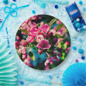 Rosa Krabbenapfel-Blume Pappteller (Party)