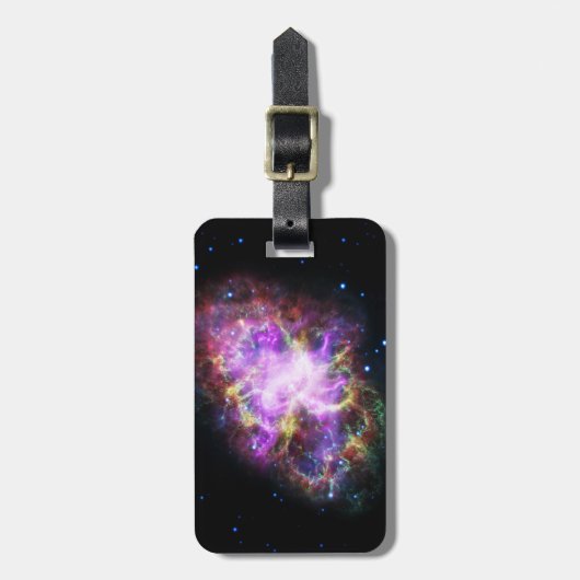 Rosa Krabbennebel Gepäckanhänger (Vorderseite vertikal)