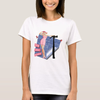 Rosa Kragen-Arbeitskraft T-Shirt