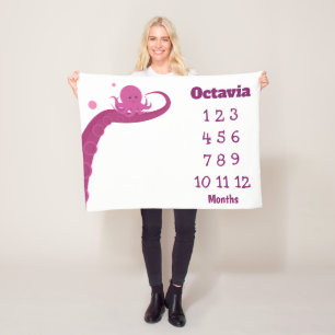 Rosa Kraken-Namen-Meilenstein-Fleece-Decke Fleecedecke
