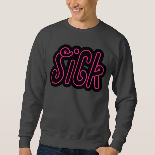 Rosa kranke Strickjacke Sweatshirt (Vorderseite)