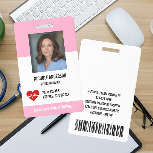 Rosa Krankenhaus Medizinisches Mitarbeiter Logo Fo Ausweis