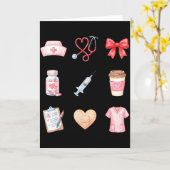 Rosa Krankenpfleger Valentinstag Stethoskop Scrubs Karte (Gelbe Blume)