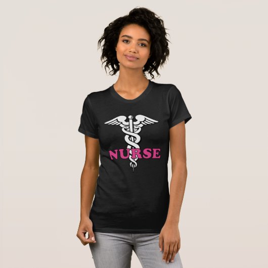 Rosa Krankenschwester-T-Shirt T-Shirt (Vorne ganz)