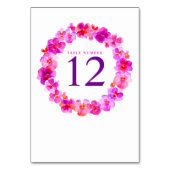Rosa Kranz Aquarell Blume Tischnummer (Vorderseite)