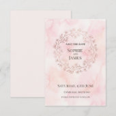 Rosa Kranz Hochzeit Save The Date (Vorne/Hinten)