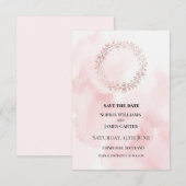 Rosa Kranz Hochzeit Save The Date (Vorne/Hinten)