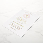 Rosa Kranz Taufen Folieneinladung (Gedreht)