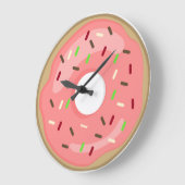 Rosa Krapfen-Uhr Große Wanduhr (Winkel)