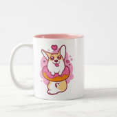 Rosa Krapfencorgi-Tasse Zweifarbige Tasse (Links)