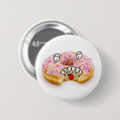 rosa Krapfenmonsterknopf Button (Vorne & Hinten)
