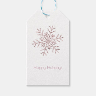 Rosa Kräusel-Winterwunderland-Schneeflocke Elegant Geschenkanhänger