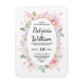 Rosa Kräuter Blossom Blume Save the Date Hochzeit Magnet (Vertikal)