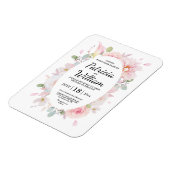 Rosa Kräuter Blossom Blume Save the Date Hochzeit Magnet (Linke Seite)