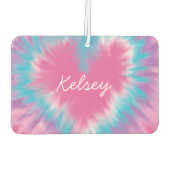 Rosa Krawatte-Farbstoff Custom Heart Air Freshener Autolufterfrischer (Rückseite)