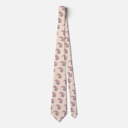Rosa Krawatte mit Paisley Fraktal Art Design (Vorderseite)