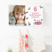 Rosa Krebstiere Muschel Mädchen Foto Geburtstag Banner (Insitu)