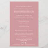 Rosa Kreis von Blätter Hochzeitsgast-Informationen (Rückseite)