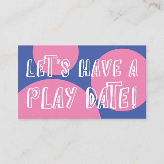 Rosa Kreise auf blauem Spieldatum Telefonnummerkarte (Vorderseite)