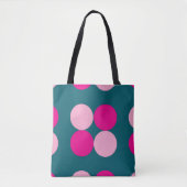 Rosa Kreise auf grünem Tote Tasche (Vorderseite)