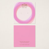 Rosa Kreise Gestänge Ohrring Display Card Square (Vorne & Hinten)